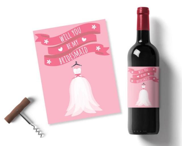 Personalised Will You Be My Bridesmaid Printable Wine Label