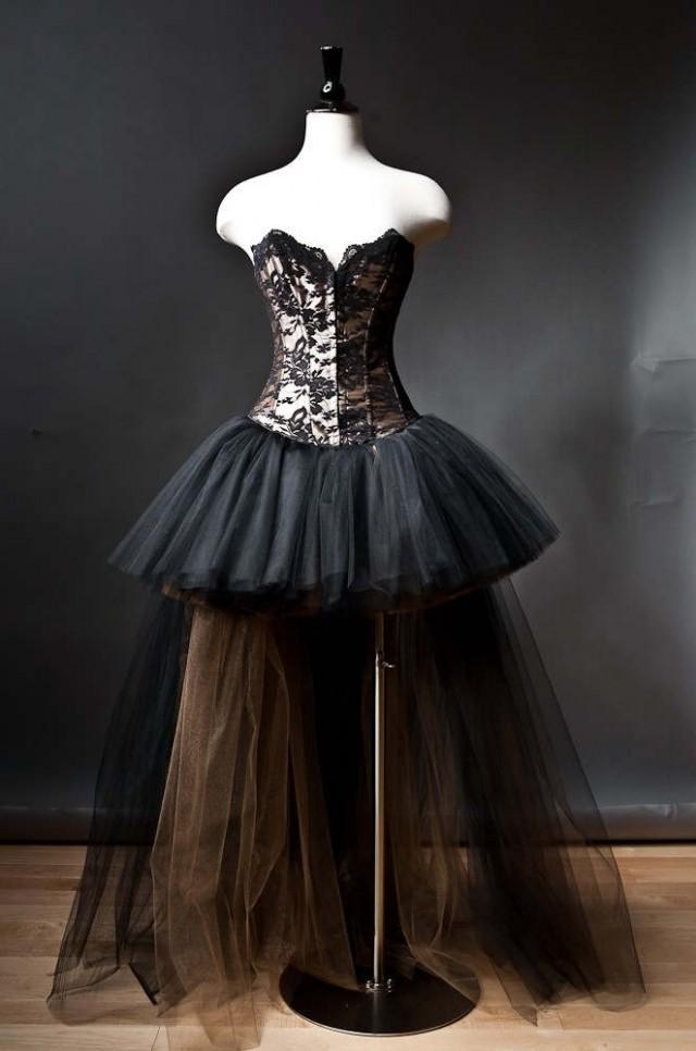 wedding photo - Alternative Fashion Black Romantic Gothic Corset High-Low Prom Dress