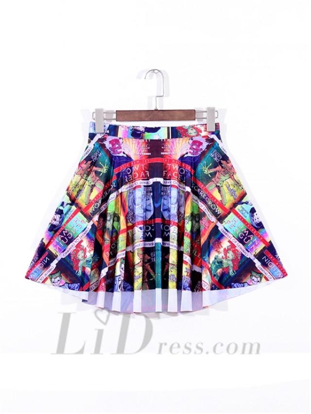 wedding photo - Digital Printing Plaid Pleated Skirt Skt1100