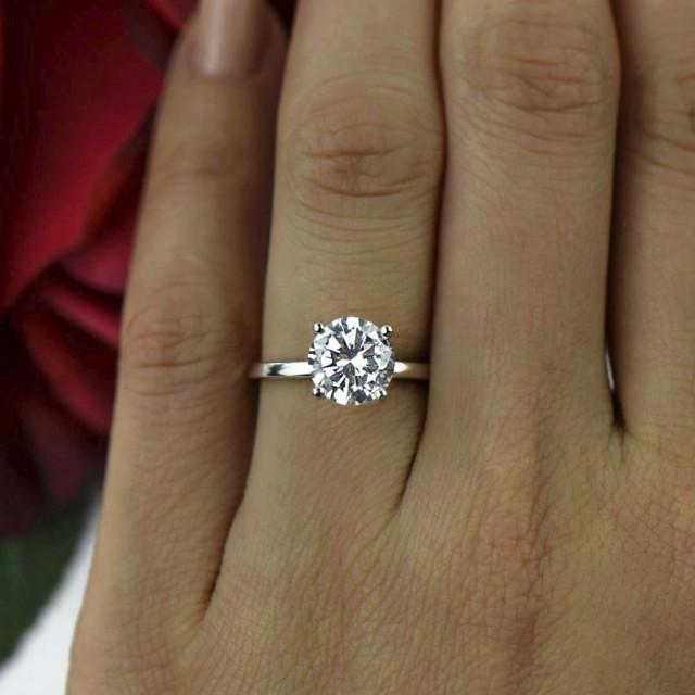 simple solitaire cz engagement ring