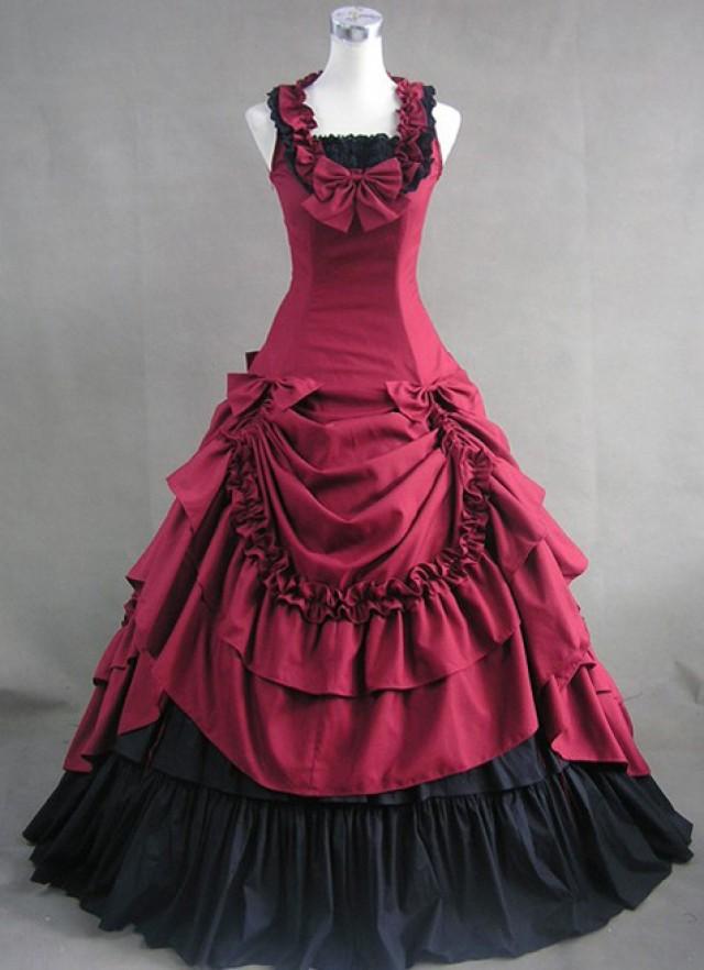 wedding photo - Red and Black Classic Gothic Ball Gowns
