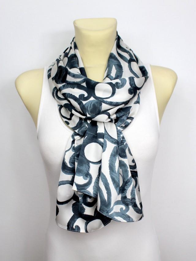 Geometric Printed Scarf Autumn Fashion Scarves Unique Handmade Scarves