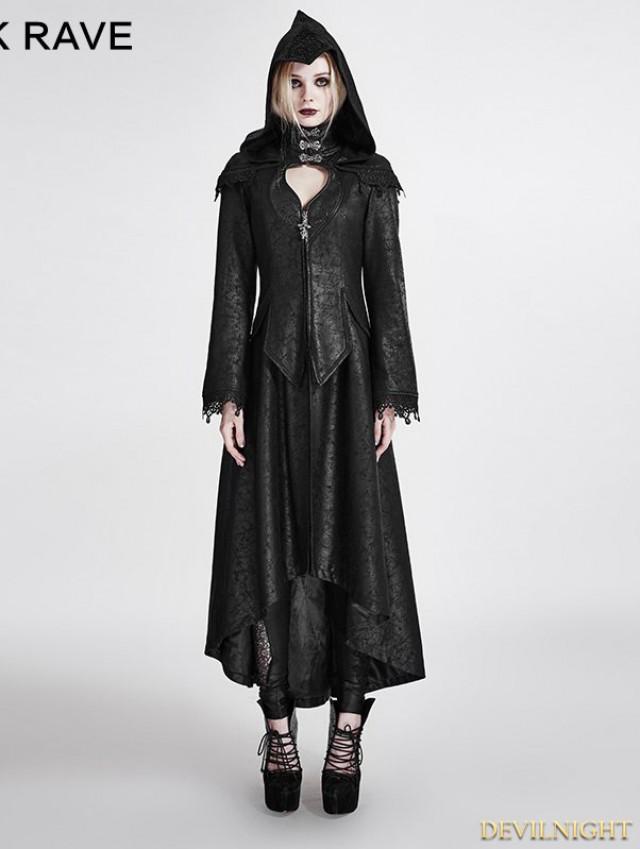 wedding photo - Black Gothic Dark Angle Long Hooded Coat for Women