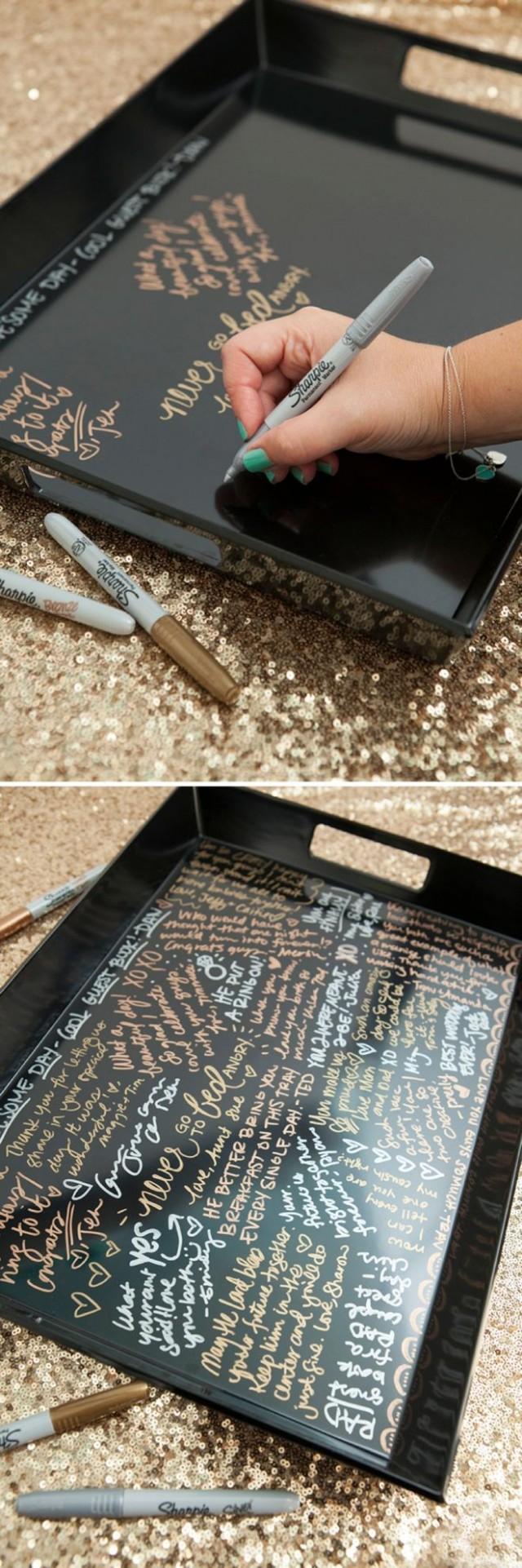 Make Your Own Resin Coated Guest Book Serving Tray!