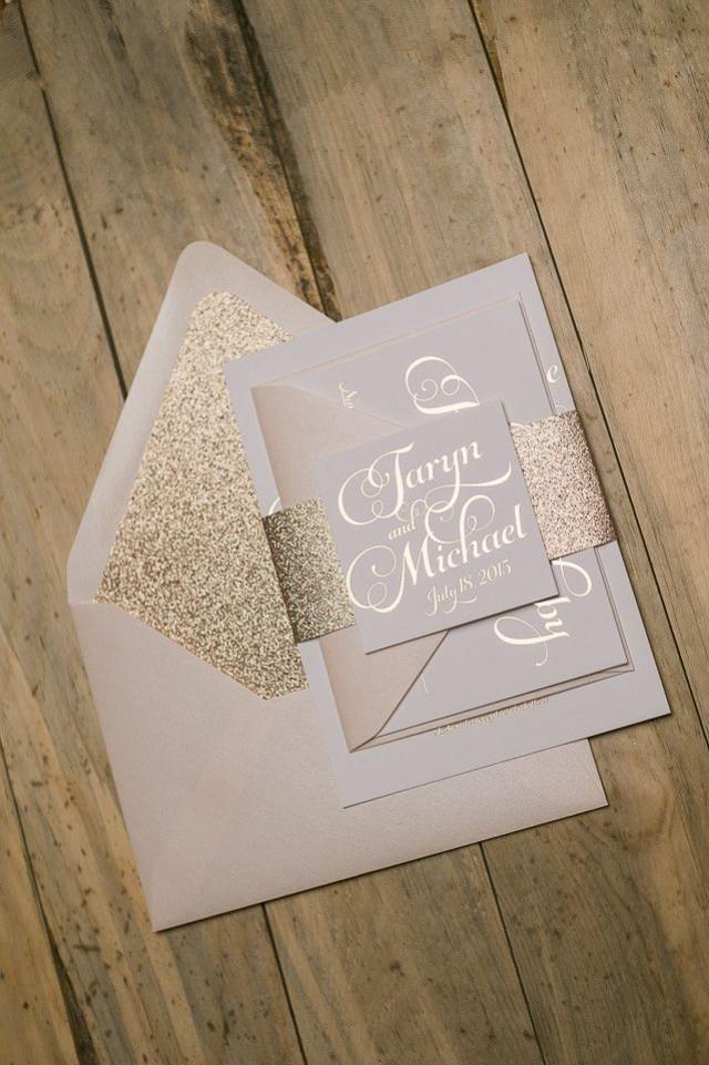 Extremely Popular Letterpress Wedding Invitation With Glitter!