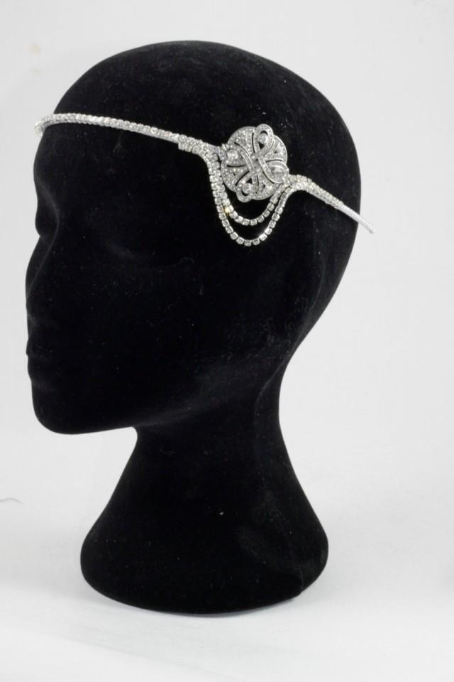 Bridal headband - 1920s headpiece -Flapper Headpiece - Gatsby head piece -1920s Art deco style flapper -headpiece - Wedding Headband