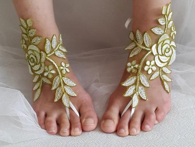 wedding photo - bridal accessories, lace,green wedding sandals, shoes, free shipping! Anklet, bridal sandals, bridesmaids, wedding gifts.......