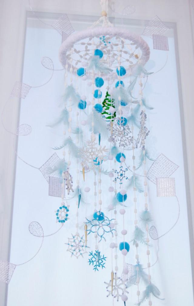 Fairy Christmas Mobile Nursery Bаbу Decor Beaded Snowflake ...