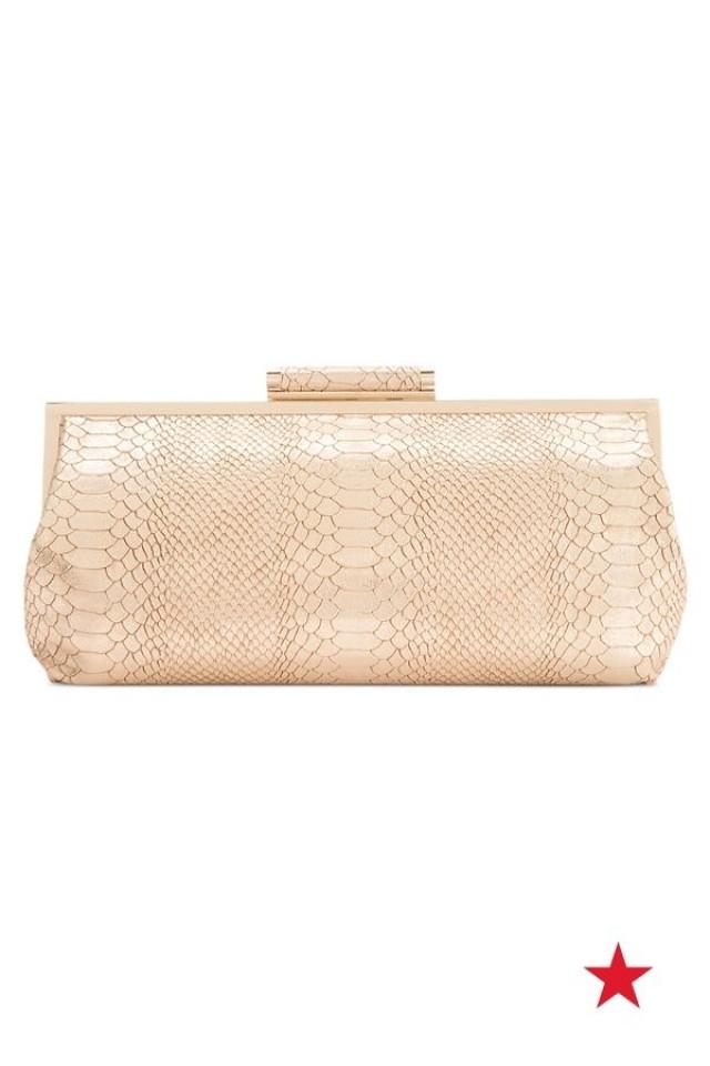 Faux Snake Leather Clutch