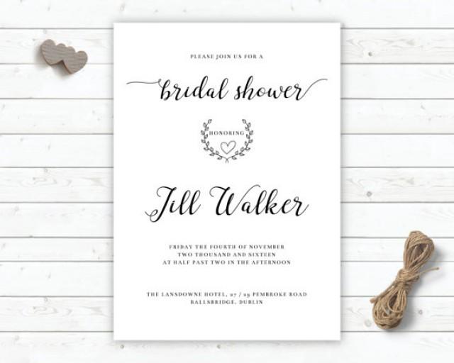 wedding photo - Classic Bridal Shower Invitation, DIY printable, personalised bridal shower invitation, Modern Bride marriage stationary photograph