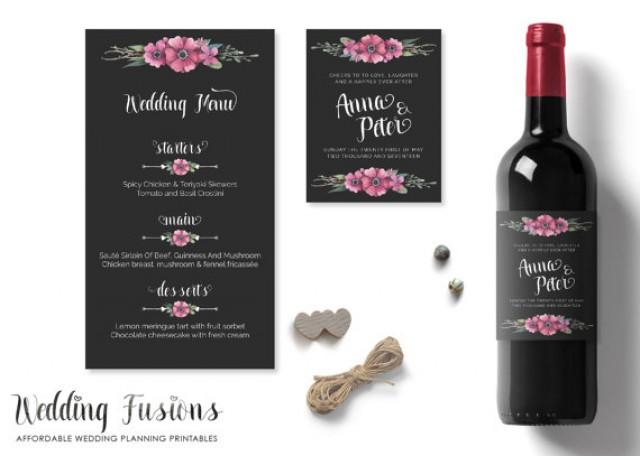 wedding photo - Personalised Wedding Printable, Personalised Decor, Wedding wine label, Wine label, Wedding Table Numbers, Wedding Menu, wine stickers