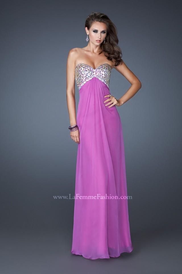 2014 Empire Long Bodice Chiffon Beaded Prom/evening/bridesmaid Dresses La Femme Prom 18695 - Cheap Discount Evening Gowns