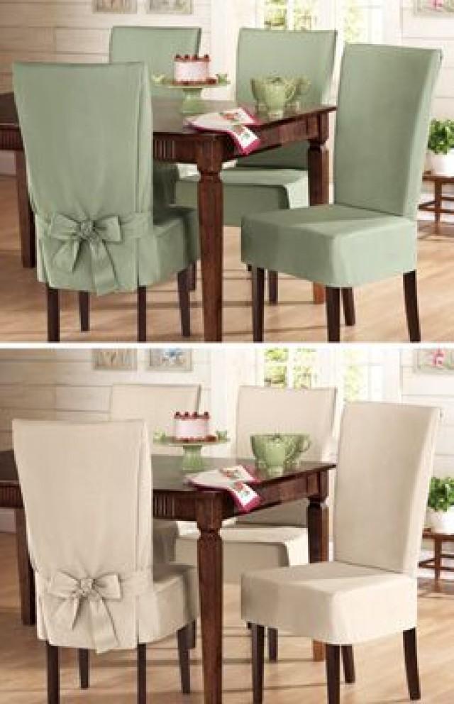 Sure- Fit Cotton Dining Chair Slip Cover From Collections Etc.
