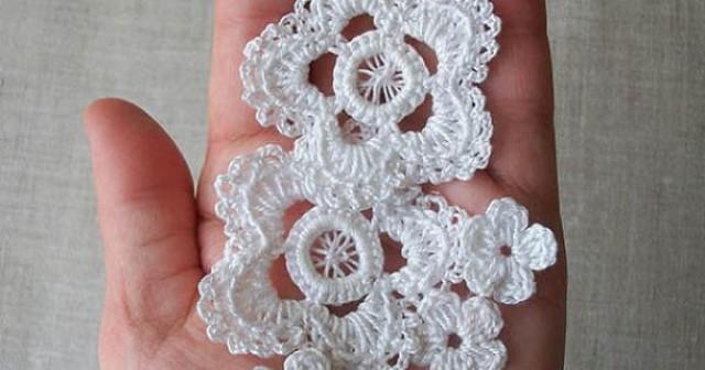 wedding photo - Lace crochet flowers, 20 pc. Crochet applique. Knitted flowers. Irish lace. Decoration of clothes