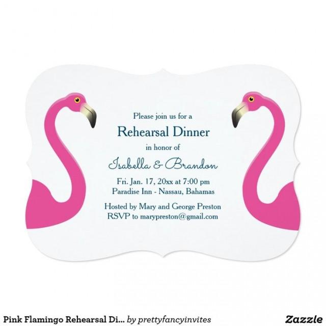 Pink Flamingo Rehearsal Dinner Invitation