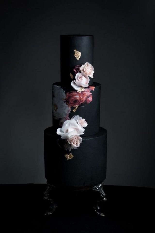 Dark And Moody Wedding Cake 