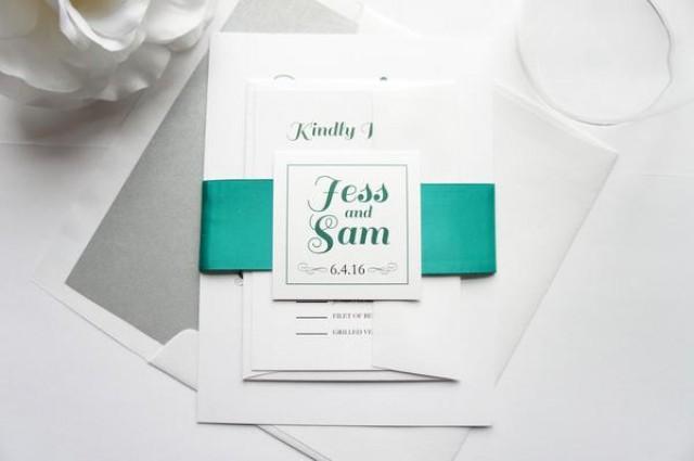 wedding photo - Jade Wedding Invitation Set - SAMPLE SET