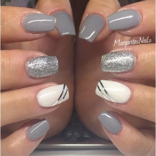 wedding photo - Grey And Silver  By MargaritasNailz From Nail Art Gallery