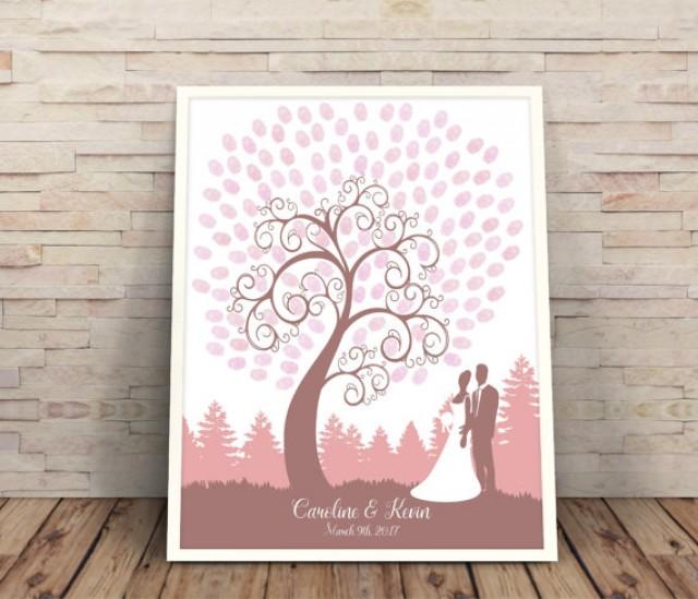 wedding photo - fingerprint tree wedding tree wedding guest book finger print tree thumbprint tree fingerprint tree wedding gift wedding guestbook keepsake