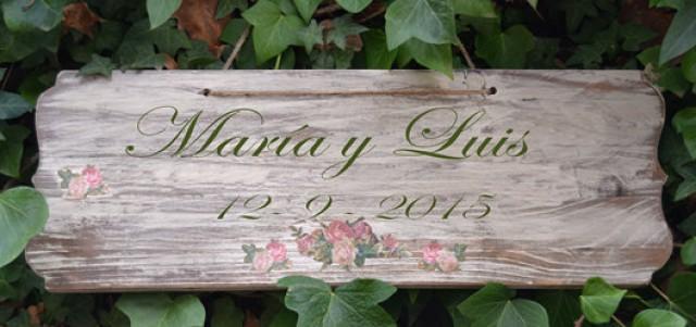 wedding photo - Rustic Wedding Signs Personalized Outdoor. Wedding wooden sign hand painted. Original Decoupage wooden sign. Welcome, Bride and Groom Names