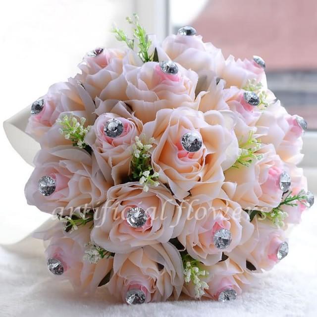 wedding photo - Artificial Bridal Silk Flower Bouquets Appealing Flowers For Weddings Pink Tall 28CM [13050550] - $36.86 : cloneflower.com