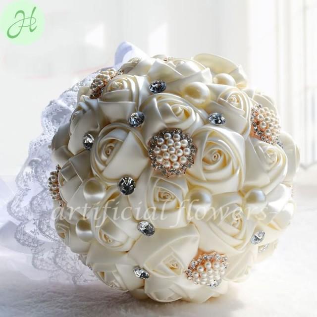wedding photo - Synthetic Wedding Flowers Bridal Bouquet Fake Flower Bouquets For Wedding White, Blue, Pink, Red Tall 30CM [13050509] - $49.03 : cloneflower.com