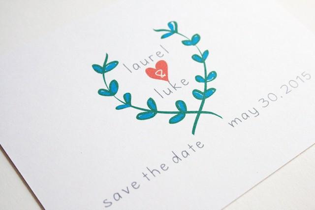 Wedding Save the Date -- The Laurel -- Customizable Set -- CHOOSE YOUR QUANTITY