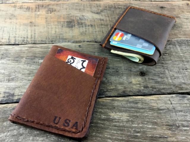 Front Pocket Wallet, Personalized Wallet, Minimalist Leather Wallet, Gift For Him, Groomsmen ...