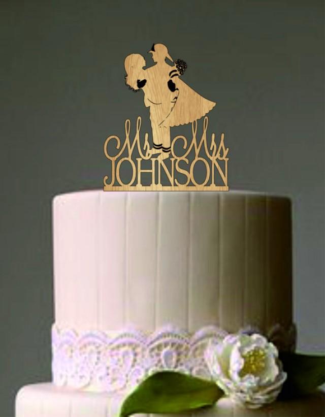 wedding photo - Rustic Personalized Wedding Cake Topper - Firefighter and Bride Silhouette with Mr & Mrs - Bride and Groom Cumtom Wedding Cake Topper