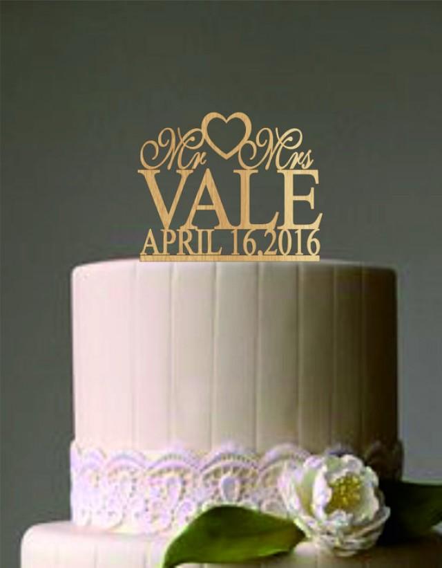 wedding photo - Rustic Wedding Cake Topper, Personalized Custom Wedding Cake Topper, Monogram Wedding Cake Topper, Mr and Mrs Wedding Cake Topper,