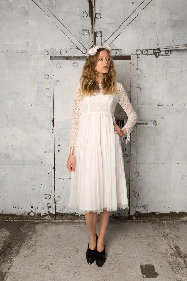 Vintage inspired long sleeved wedding dress, Penny