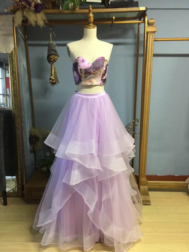 wedding photo - Aliexpress.com : Buy Sweetheart Neckline 2 Pieces Prom Dress with Horsehair Traim Formal Occasion Gown from Reliable prom dress with bow suppliers on Gama Wedding Dress