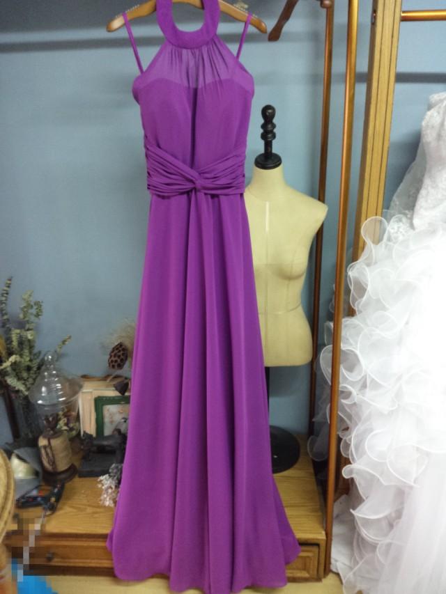 wedding photo - Aliexpress.com : Buy Halter Floor Length Lavender Chiffon Prom Dresses with Buttons Formal Occasion Dresses from Reliable chiffon bridesmaid dresses uk suppliers on Gama Wedding Dress