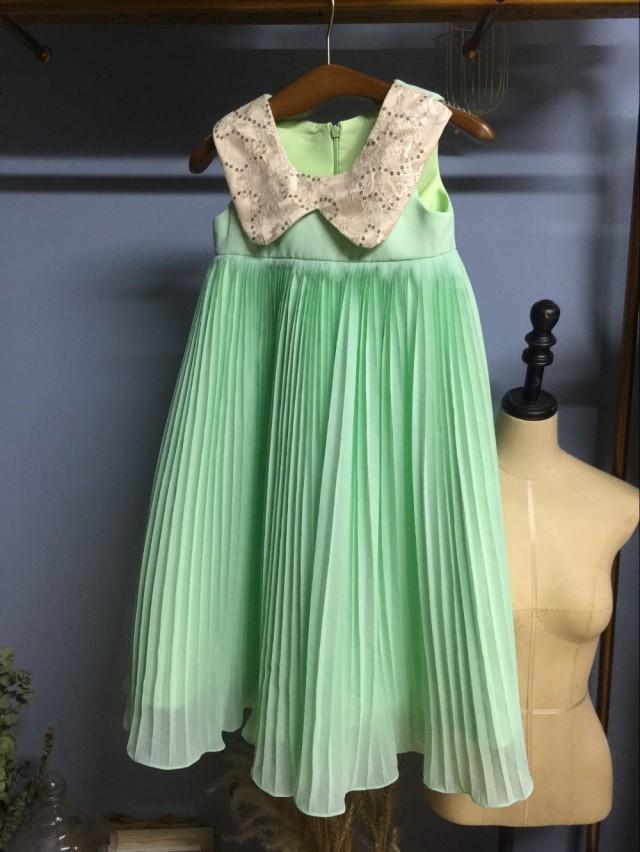 wedding photo - Aliexpress.com : Buy Mint Green Ankle Length Pleated Flower Girl Dress Homecoming Dress from Reliable dress up plain dress suppliers on Gama Wedding Dress