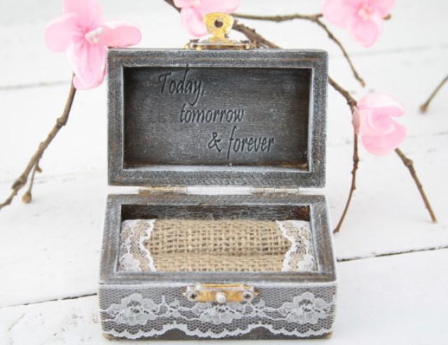 wedding photo - Ring Bearer Box, Wedding/Engagement Ring Box, Personalised Wedding Ring Box, Ring Bearer Pillow,Rustic Wedding Ring Holder,Pillow Bearer Box