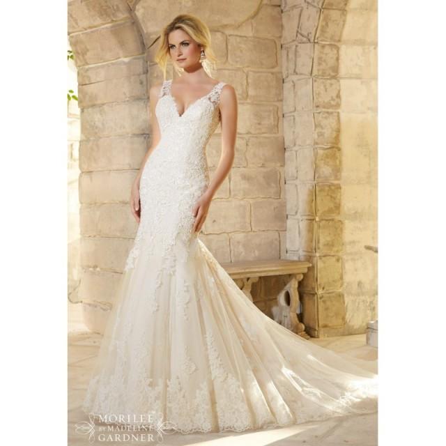 wedding photo - Mori Lee 2773 Lace Fit and Flare Wedding Dress - Crazy Sale Bridal Dresses