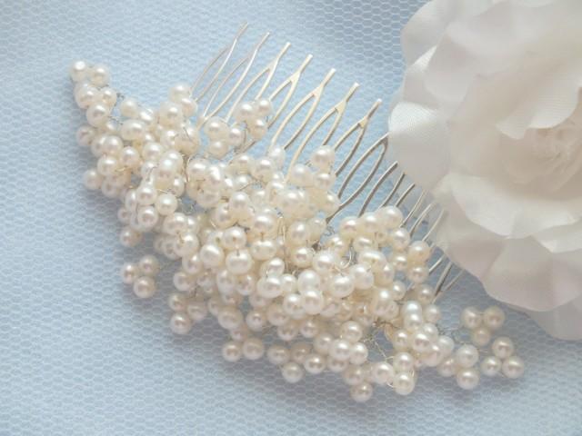 wedding photo - Princess - Vintage Style  Freshwater Pearl Hair Comb