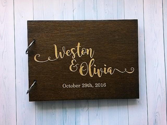 wedding photo - Wedding guest book Rustic Guest book Wood Guest Book Custom Guest Book Rustic Guestbook Laser engraved