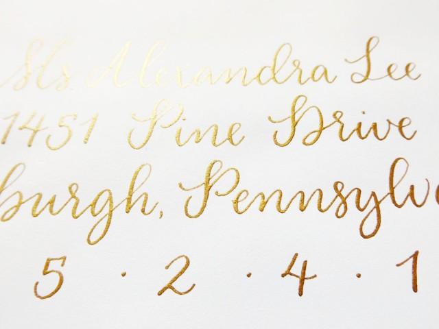 wedding photo - Wedding Calligraphy Envelope Addressing - Gold Modern Calligraphy - Wedding Invitations - Manitou Springs Style