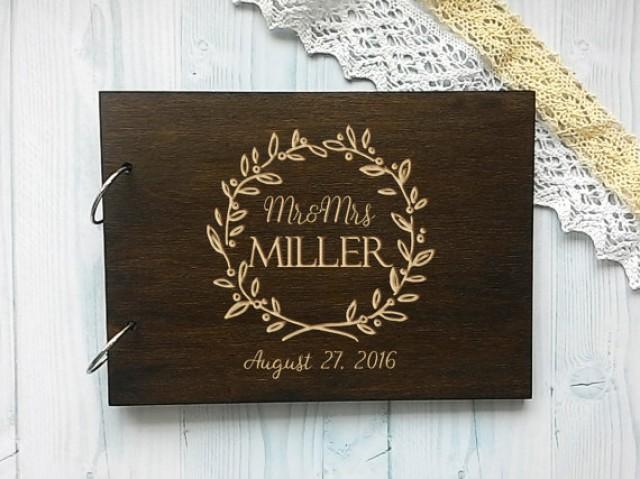wedding photo - Personalised Wedding Guest Book Names Wooden Guestbook Alternative Guest Book Wood Guestbook Custom Engraved Guest Book