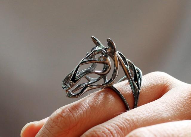 wedding photo - Zodiac Horse Ring, Gallop Horse Ring, horsey collection, wire sculpture, Zodiac Morphosis, animal ring, animal totem jewelry, abstract horse ring, black horse ring, fine art horse sculpture, Vulcan Jewelry