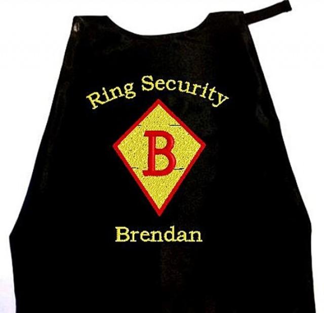wedding photo - Super Hero Cape Ring Bearer Diamond Embroidered Ring Security Cape Personalized Wedding Photo Op