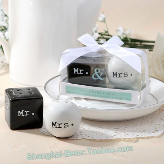 wedding photo - Beter Gifts® "Mr. & Mrs." Ceramic Salt &...