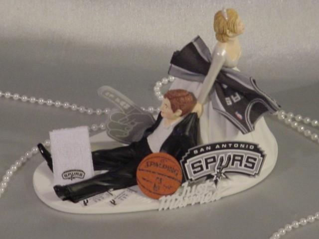 San Antonio Spurs Basketball Sports Groom Fun Wedding Cake Topper-Sports Fan Mr Love Mrs Funny Weddings Decorating Groom&#39;s Cake Ideas