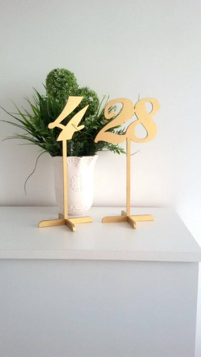wedding photo - Gold Table Numbers with base. Freestanding Wedding Numbers. Table numbers. Numbers for tables. Numbers. Gold numbers.