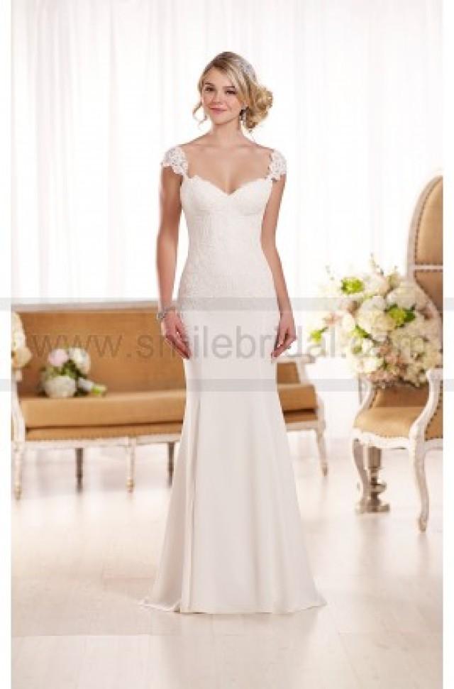 wedding photo - Essense of Australia Lace Cap Sleeve Wedding Dress Style D1897