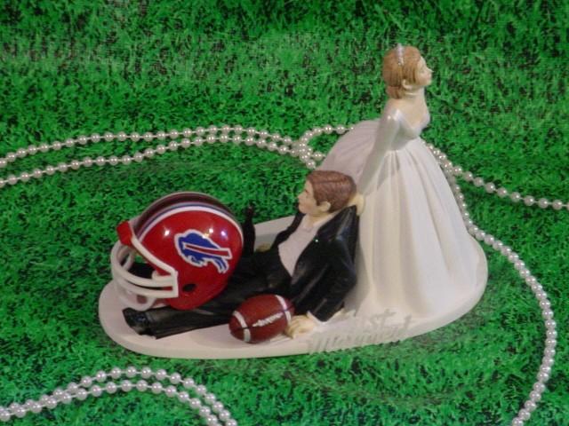 Buffalo Bills Football Lover Groom Wedding Cake Topper- NFL Funny Sports Fan Custom Personalized Weddings Decorations