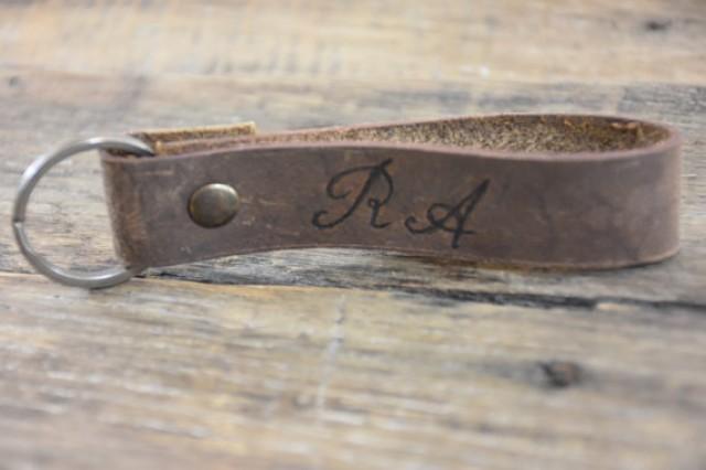 wedding photo - Personalized Leather Keychain - Personalized Custom Leather Keychain - Personalized leather key fob