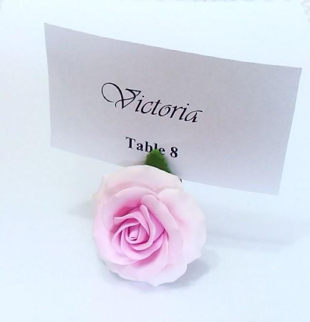 wedding photo - Place Card Holders Roses, Table of Table Decor, Wedding - handmade from polymer clay Set 10.15.20