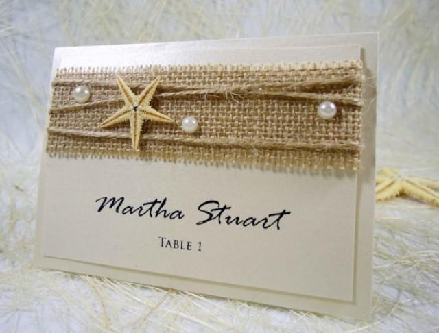 wedding photo - Beach Wedding Place Cards Name Place Cards Holders for Weddings Beach Weddings cream Place Cards Embossed
